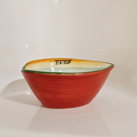 Pier 1 Imports Peacock 4 Piece Measuring Cup Set 1/4 to 1 Cup - Picture 7 of 16